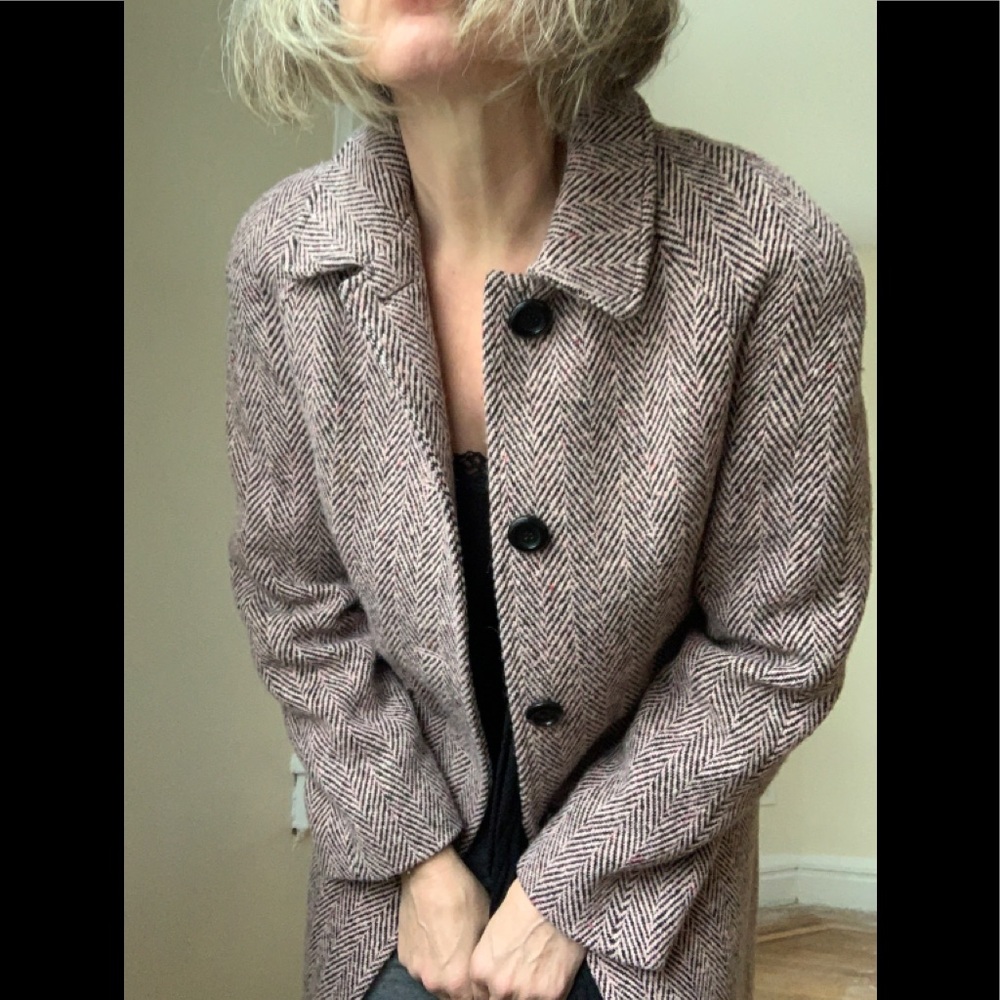 Larry Levine Wool Blend A Line Coat